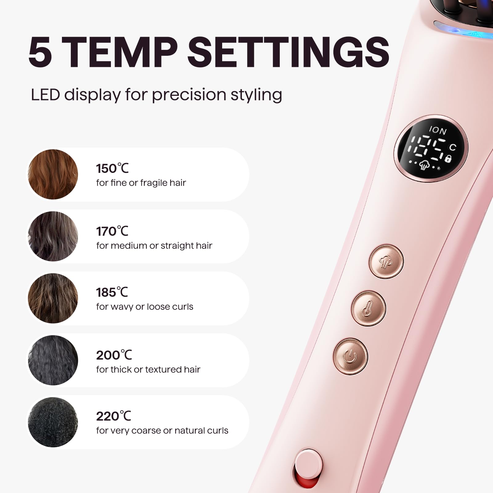 Wavytalk Spazzola Lisciante a vapore per Capelli Steambrush Pro 4-in-1 per donna, riduce i danni del calore con vapore e ioni, styling veloce da salone, lucentezza senza crespo, doppia tensione, rosa