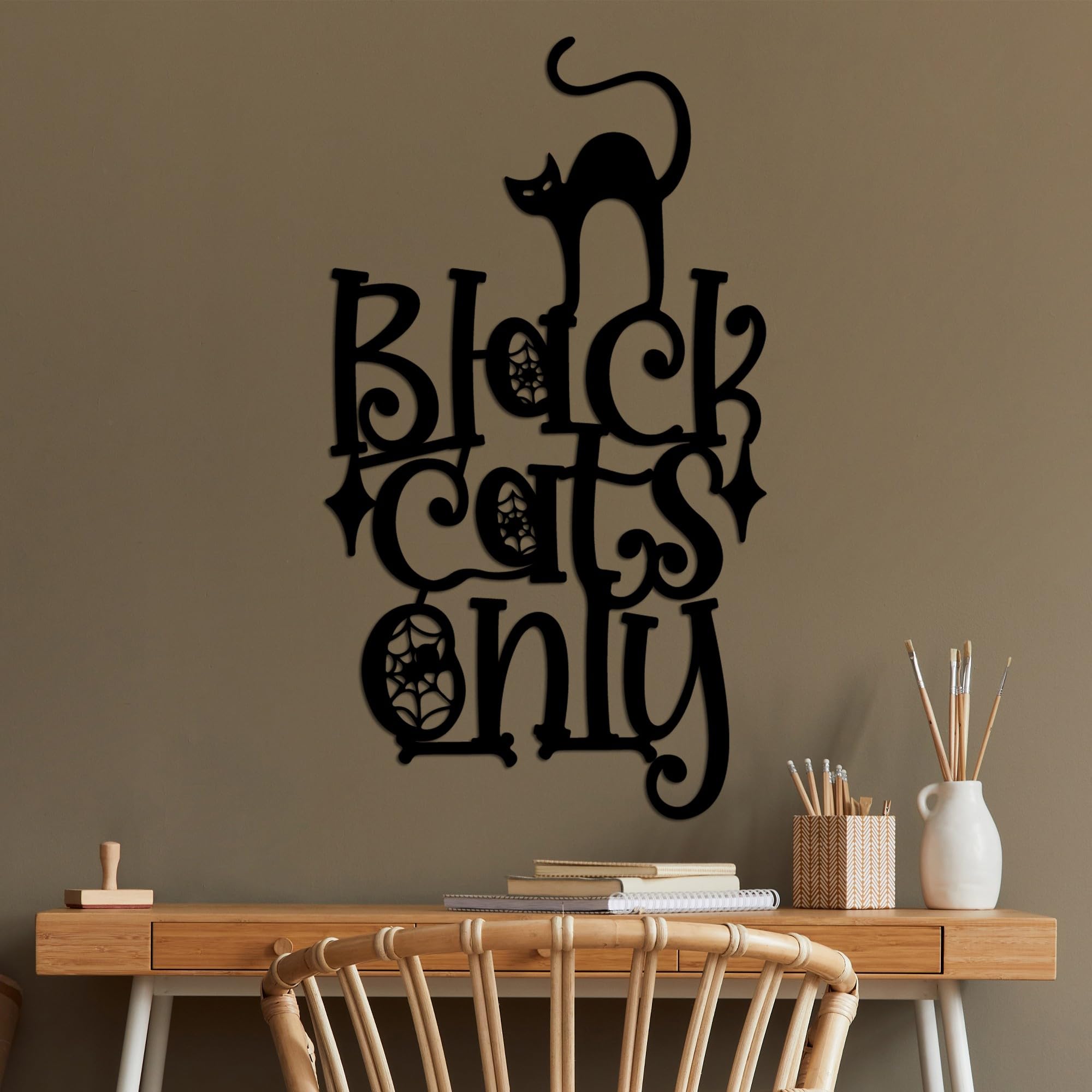 Stylish Black Decorative Metal Wall Accessory, 34 x 60 cm, 100% Metal, 1.5 mm Thickness, Perfect for Modern Home Decor & Unique Wall Art