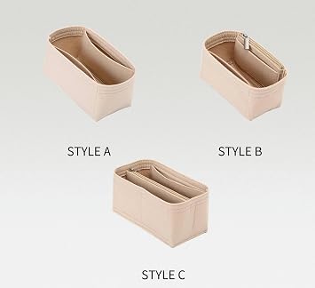 Bag Organizer for LV Nice Mini Bag (20L x 13.5H x 12D cm) (Beige, Style A)