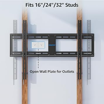 MOUNTUP Fixed TV Wall Mount for Most 50-100 TVs, 1.3 Slim Low Profile TV Mount with Level Design, Heavy Duty Mount for Large TVs, Fits 16-32 Studs, Max VESA 800x600mm 199 LBS Loading