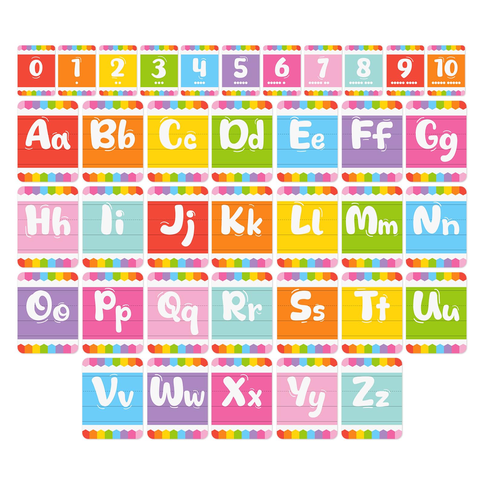 37 PCS Educational Cards, Laminated Water/Tear Proof Preschool Learning Posters include Alphabet Numbers Colors Bohemian Style, Kindergarten Preschool Early Education Cards Home Classroom Decorations