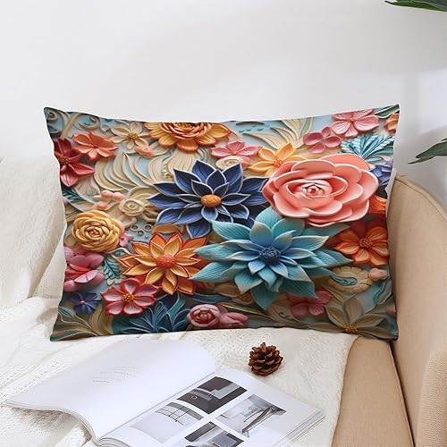 Miniatura 5 de Funda de almohada de flores de jardines coloridos, protector de almohada de flores fabulosas de primavera, fundas de almohada lumbar para