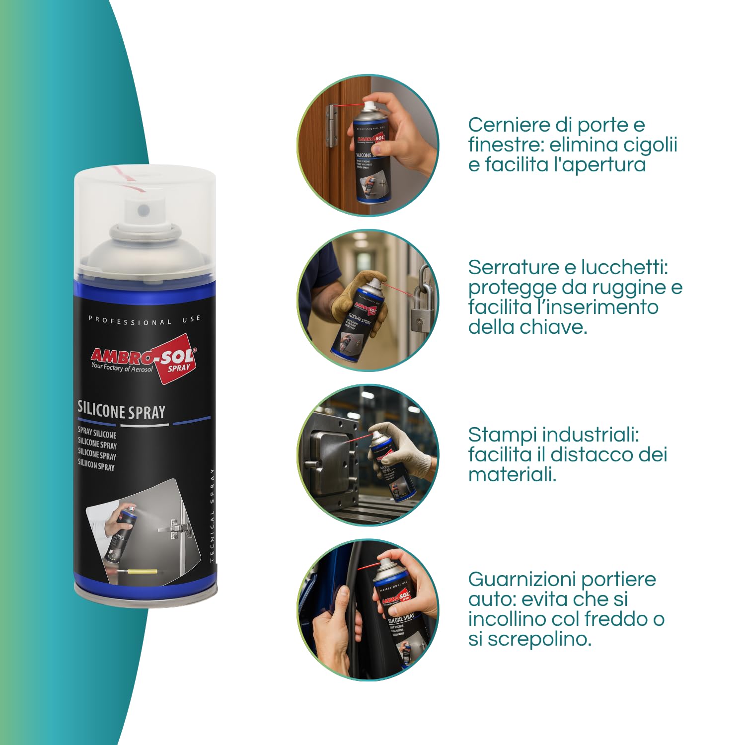 12 bombolette da 400ml Lubrificante al silicone spray anti frizione olio serrature anticorrosione plastiche, alta qualità, adatto a plastica, gomma, metallo, ecc