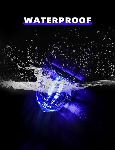 Miniatura 4 de BLUEWING Paquete de 5 luces LED de pesca de diamante, luces LED de caída profunda, intermitentes subacuáticos, activan el agua, señuelos de pesca