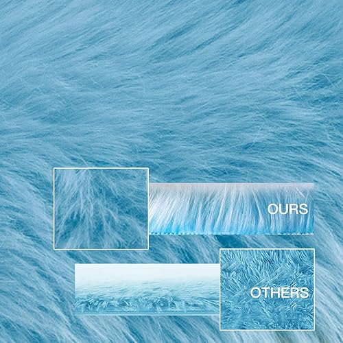 Miniatura 123 de SERISSA Alfombra suave y esponjosa de piel de oveja sintética, color beige, alfombra lanuda para el suelo del dormitorio, alfombra mullida