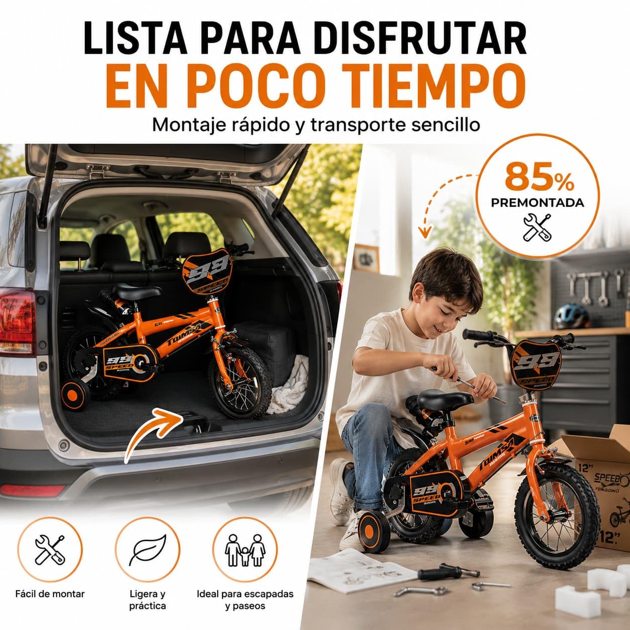 TOIMSA Bicicleta 12" Speed Racing