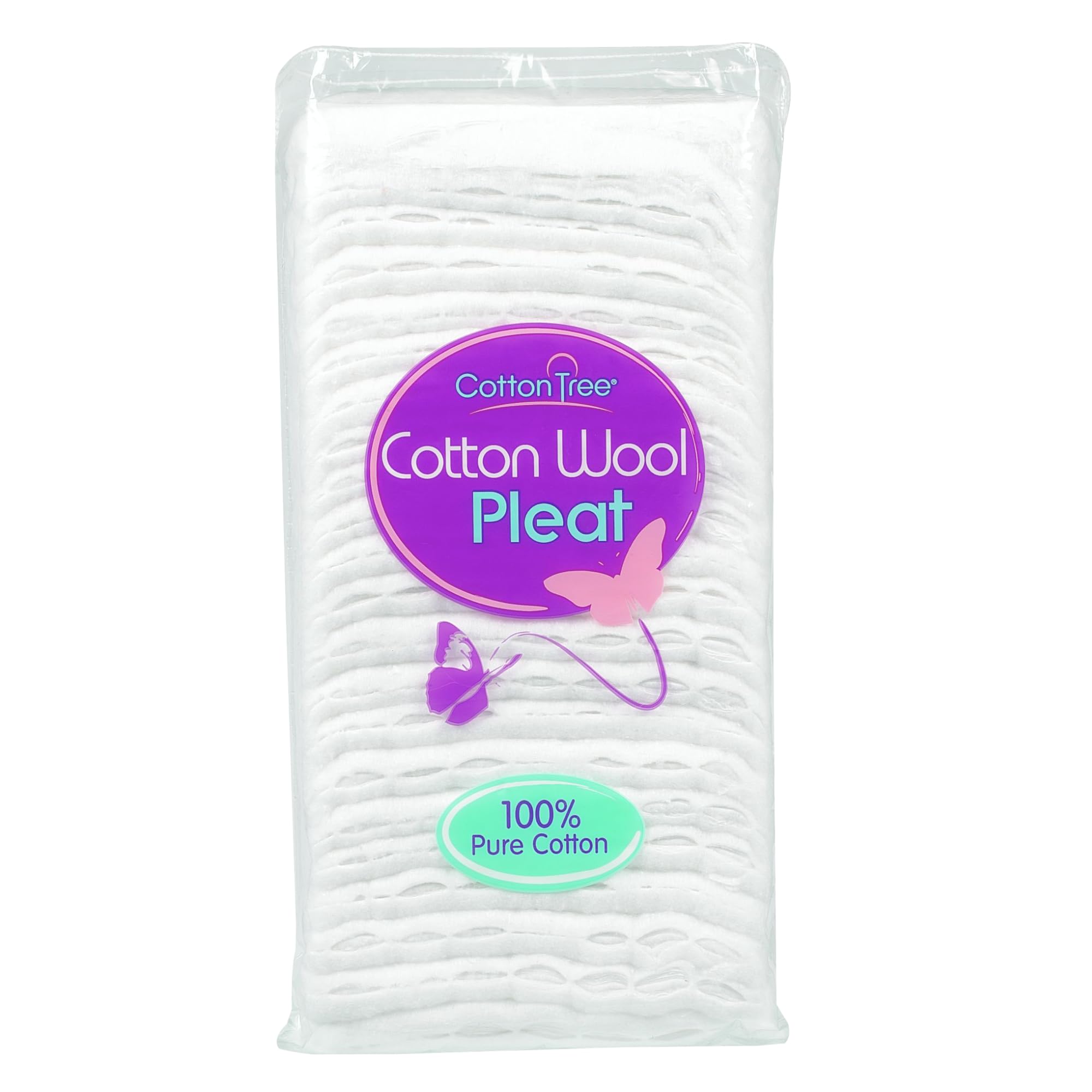Cotton Tree 100 Percent Pure Cotton, Super Soft Cotton Wool Pleat 80G