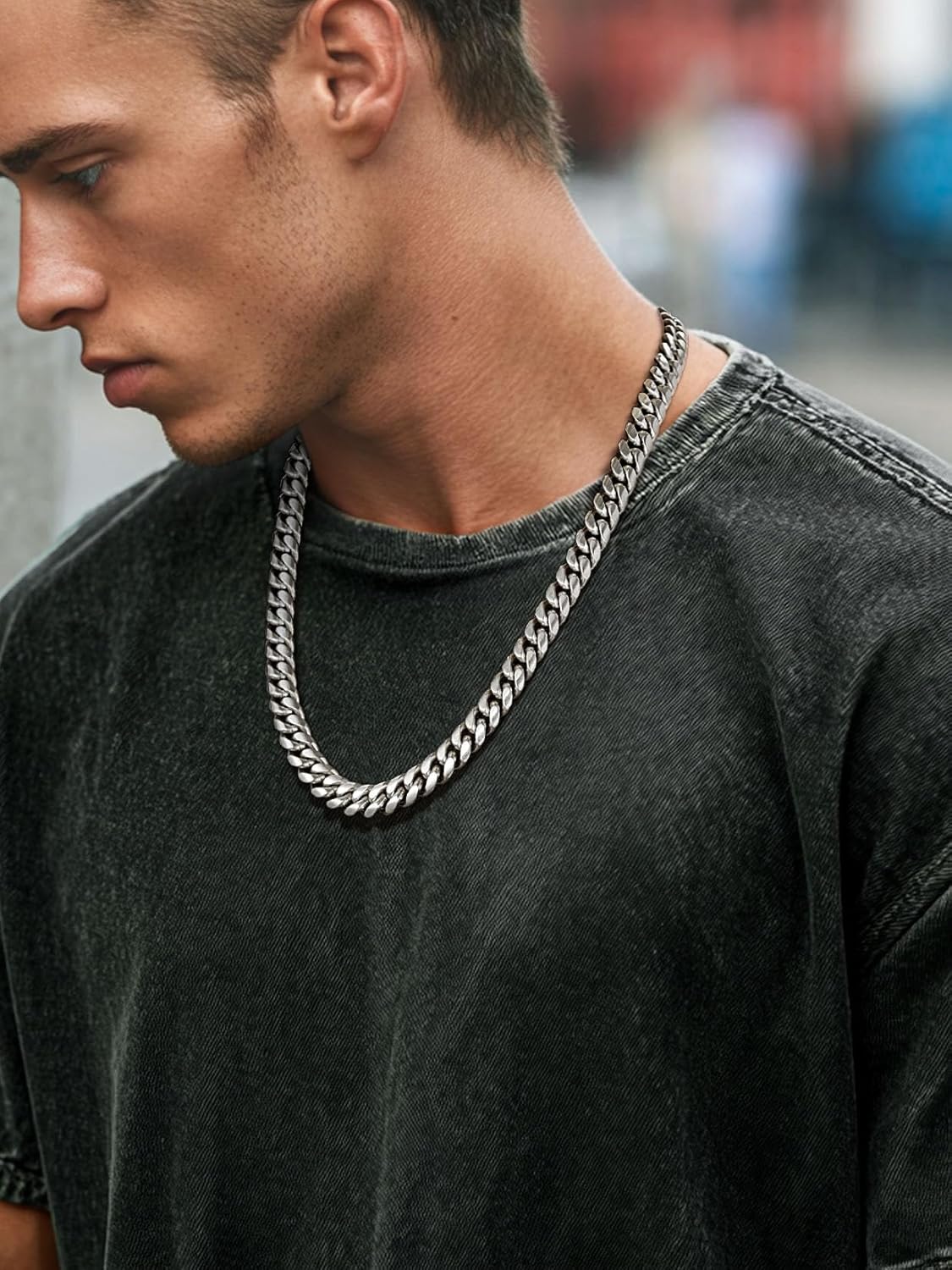 ChainsPro Chunky Miami Cuban Link Chains for Men,Stainless Steel Cuban Chain Necklace,4.8/6/10/14mm Width,No Tarnish& Thick Hip Hop Jewelry,18-30 inch Length, Black/Gold Plated/Silver,Send Gift Box - Image 4