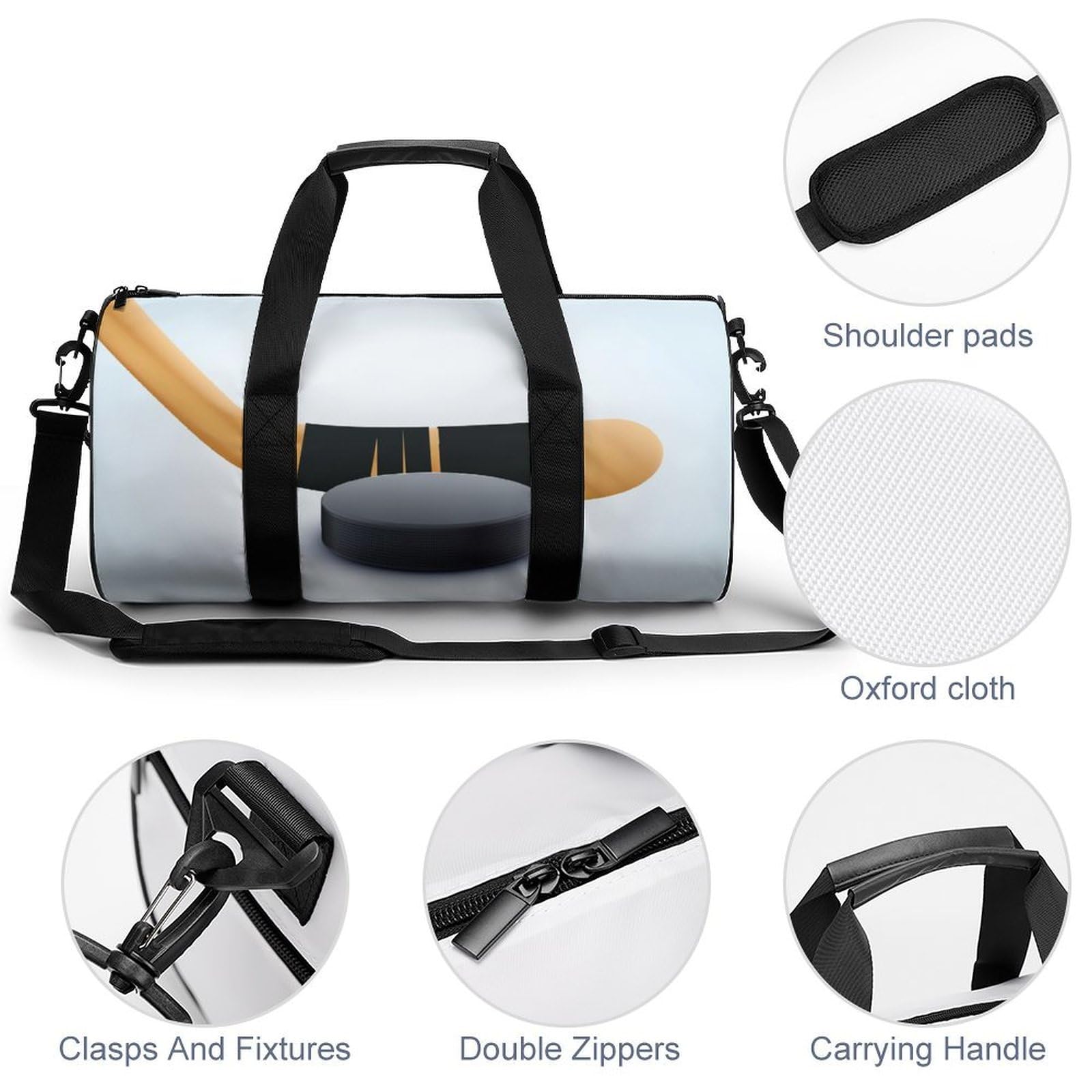 Hockey Sac De Sport Gym Sac De Voyage Sac Week-End Duffel Bag pour Camping Randonnée Voyage 45x23x23cm