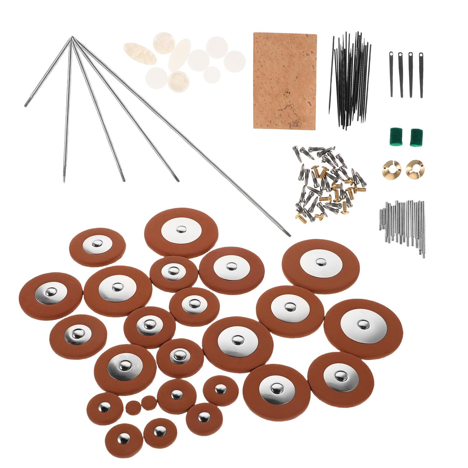 FRCOLOR 1satz Tenor Saxophon Reparaturset mit Pad Kork Schrauben Nadeln Präzise Wartung für Musiker Schüler Lehrer Robust Vielseitig für Bühne Unterricht und Übung Komplettes Saxophon