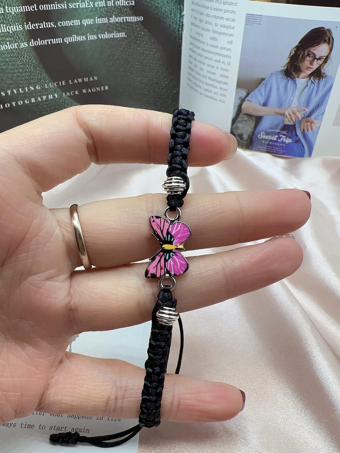 CJIAYUJEW Always believe in yourself Butterfly Bracelet, Cute Butterfly Charm Bracelets Matching Bracelet Friendship Couple Bracelets - Image 3