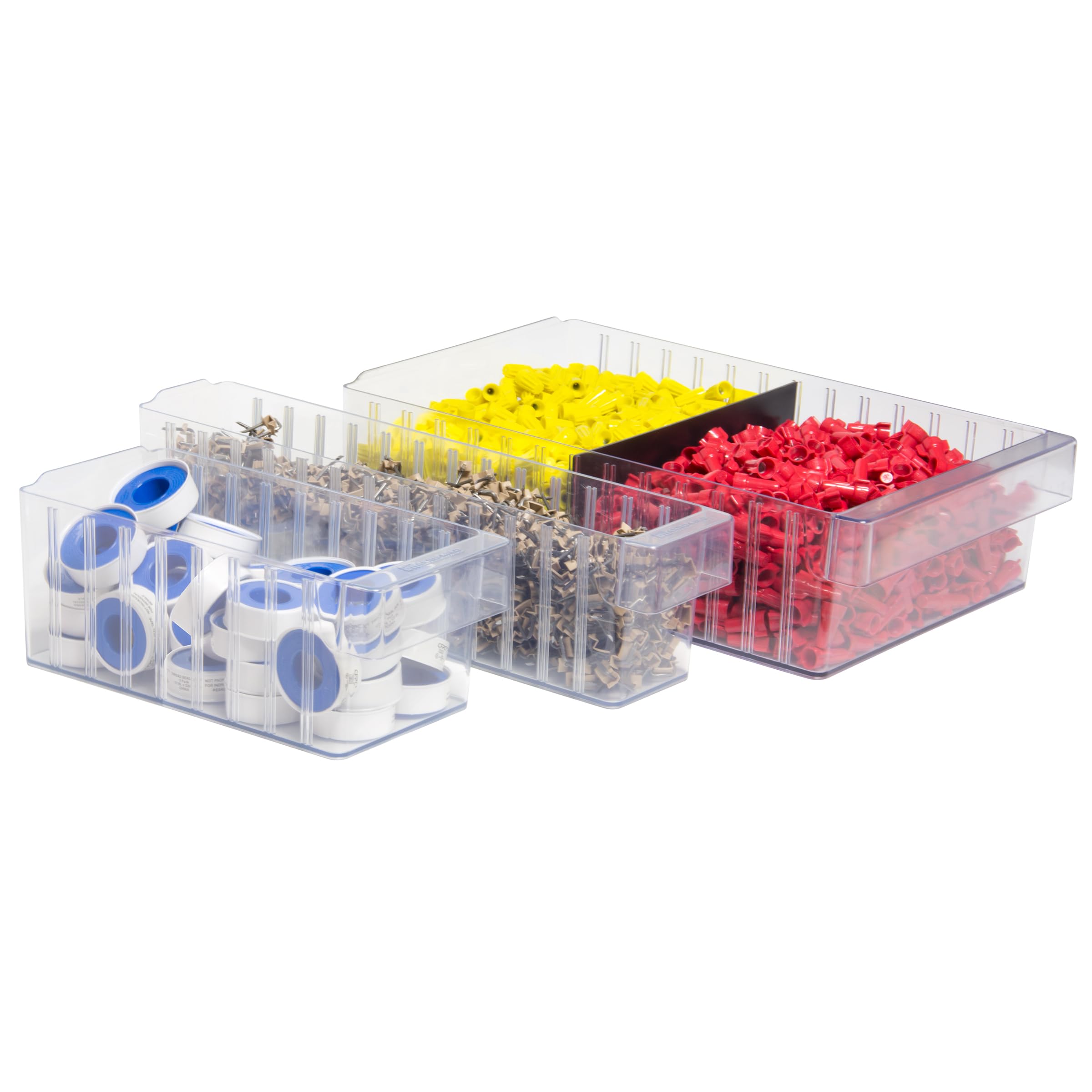 Akro-Mils 41410 Crosswise Width Plastic Divider for 31112, 31118 AkroDrawer Storage Drawer, Black, (8-Pack)