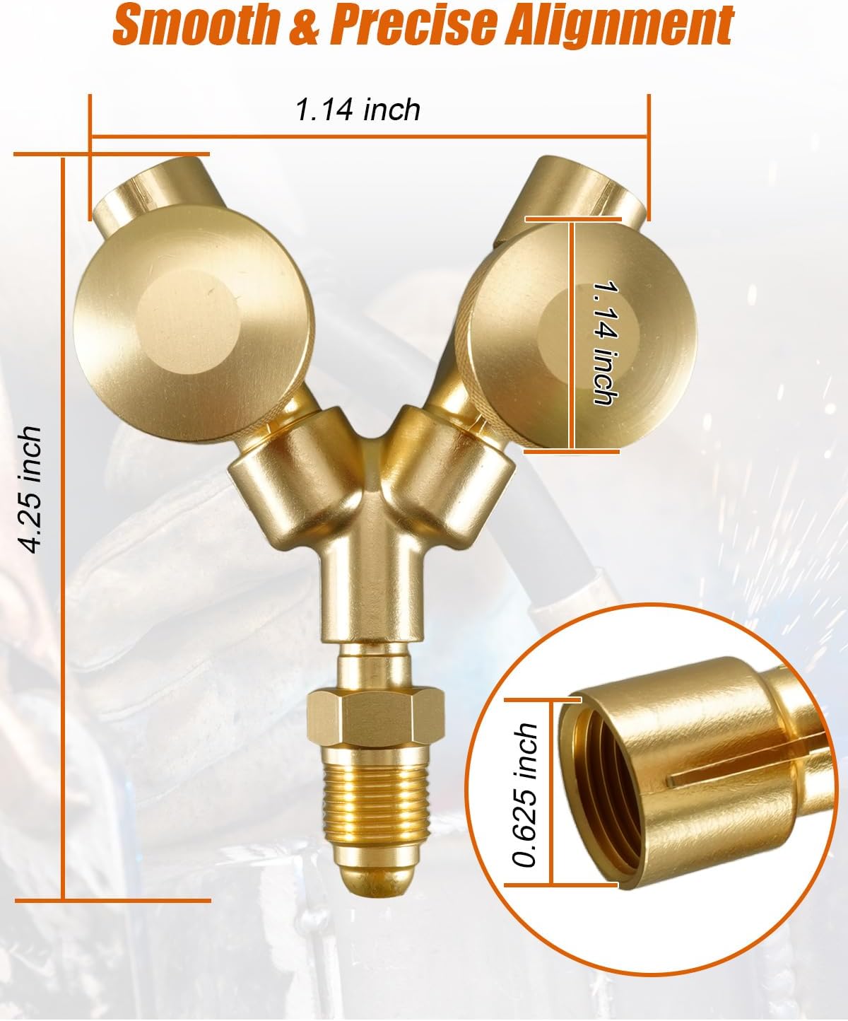 411 Y Connector Valve Fit for Welding Hose 5/8-18 RH Fitting 200 PSIG | Designed for Gas Line Connection Applications and Compatible with Welding Equipment Systems