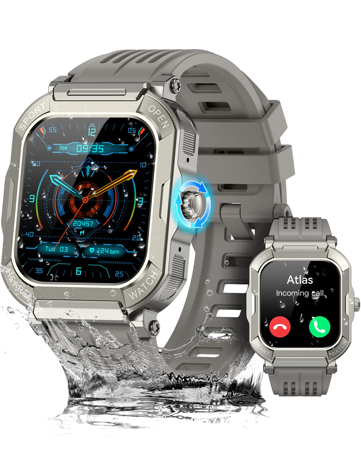 Military Smart Watches for Men (Answer/Make Calls),1.91'' Fitness Smart Watch for Android…