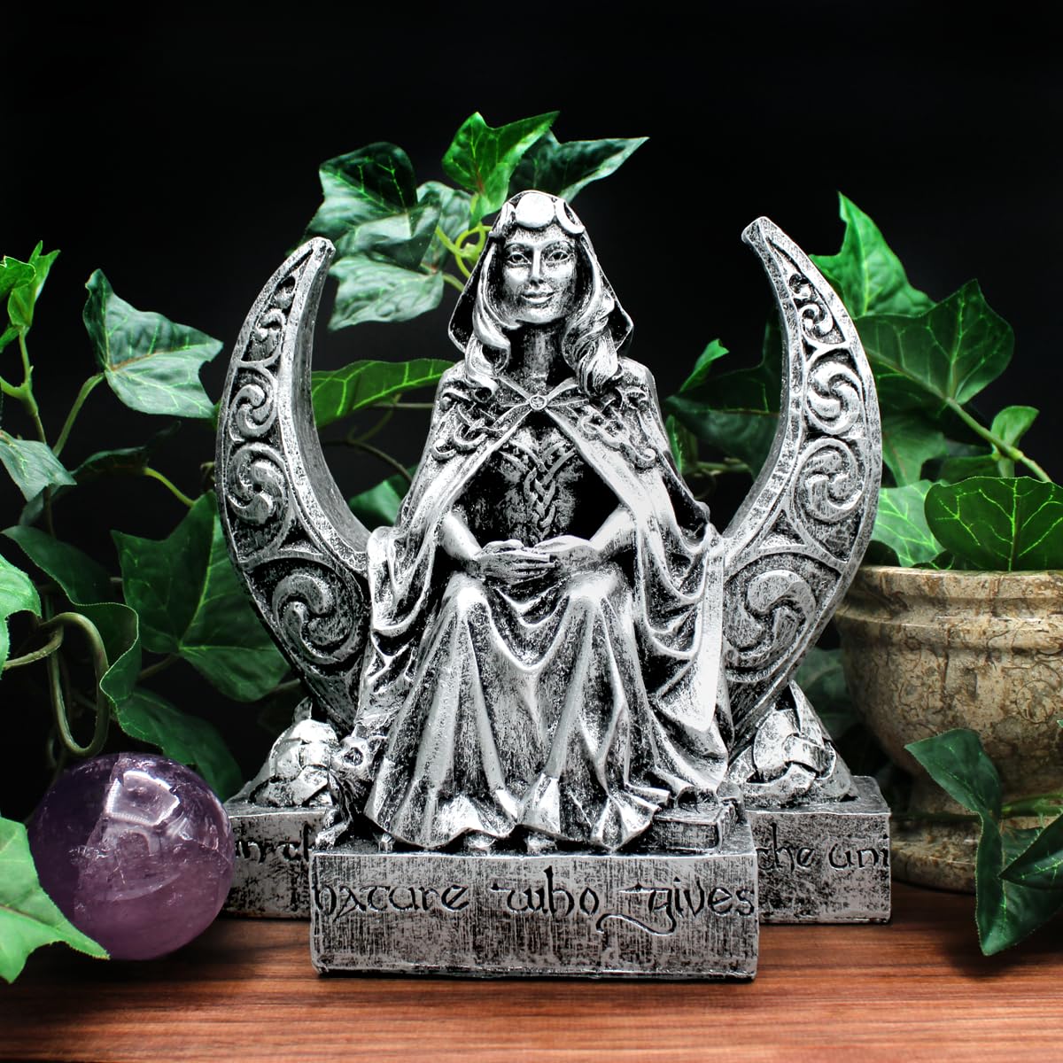 MM: Silver Moon Phase Goddess女性のエンパワーメント Amazon.com: Dryad Design Triple Moon Goddess Statue 8