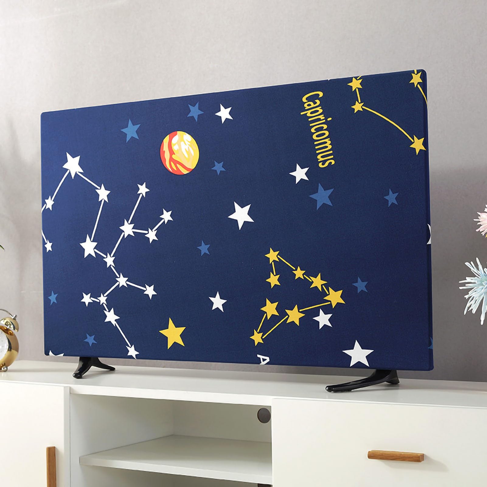 LVYUDS Lichte Luxe Tv-Hoes 32-100 Inch Waterbestendig Stofdicht Zon Bescherming TV-Stofkap, Universeel Tv Computer Omslag Interieur Decoratie( Wit,100inches