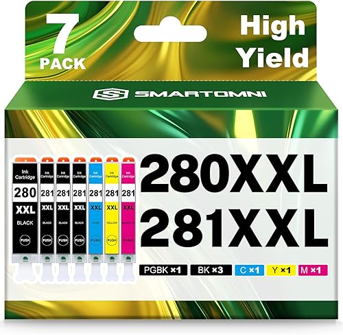 S SMARTOMNI PGI280XXL CLI281XXL Reemplazo de tinta compatible para Canon 280 281 XXL PGI-280XXL CLI-281XXL uso para Canon PIXMA TR7500 TS8100 TS8222