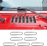 Vista 13 de Cubierta de ventilación del capó, panel de carcasa, cubierta de ventilación, accesorios exteriores de ABS para Jeep Wrangler JK JKU 2/4 puertas Azul