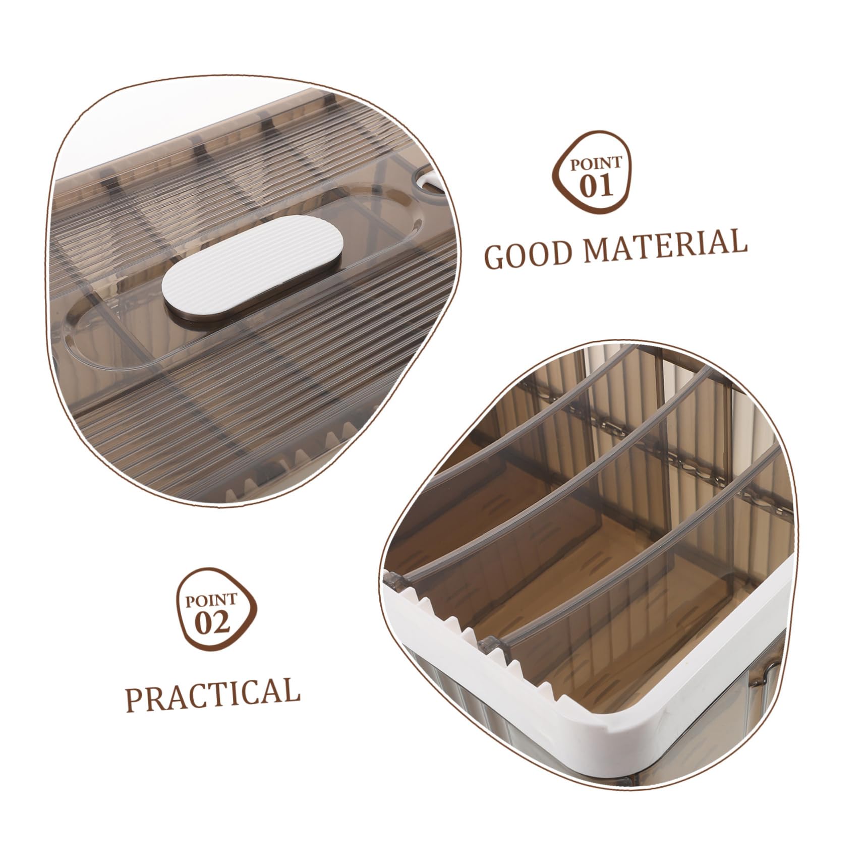 MAGICLULU Caja Organizadora de Ropa Plegable Plástico Tapa Transparente Gran Capacidad con 7 Compartimentos para Armario y Dormitorio