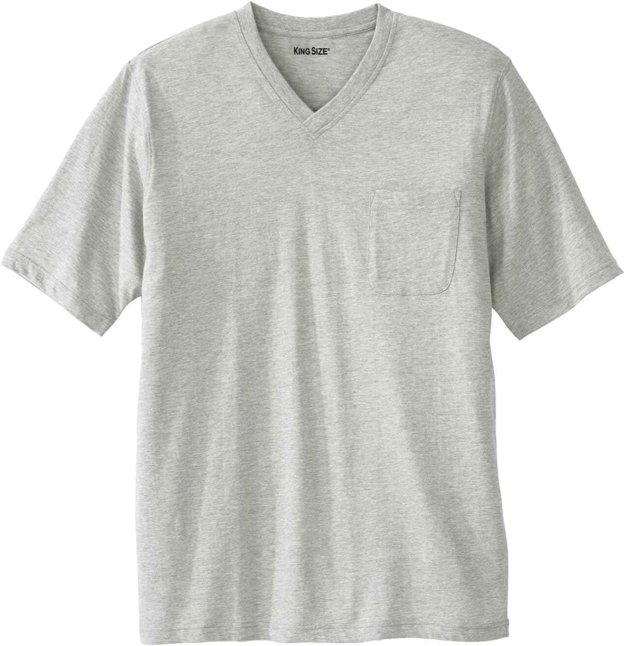 KingSize Men's Big & Tall Shrink-Less Lightweight V-Neck Pocket T-Shirt
