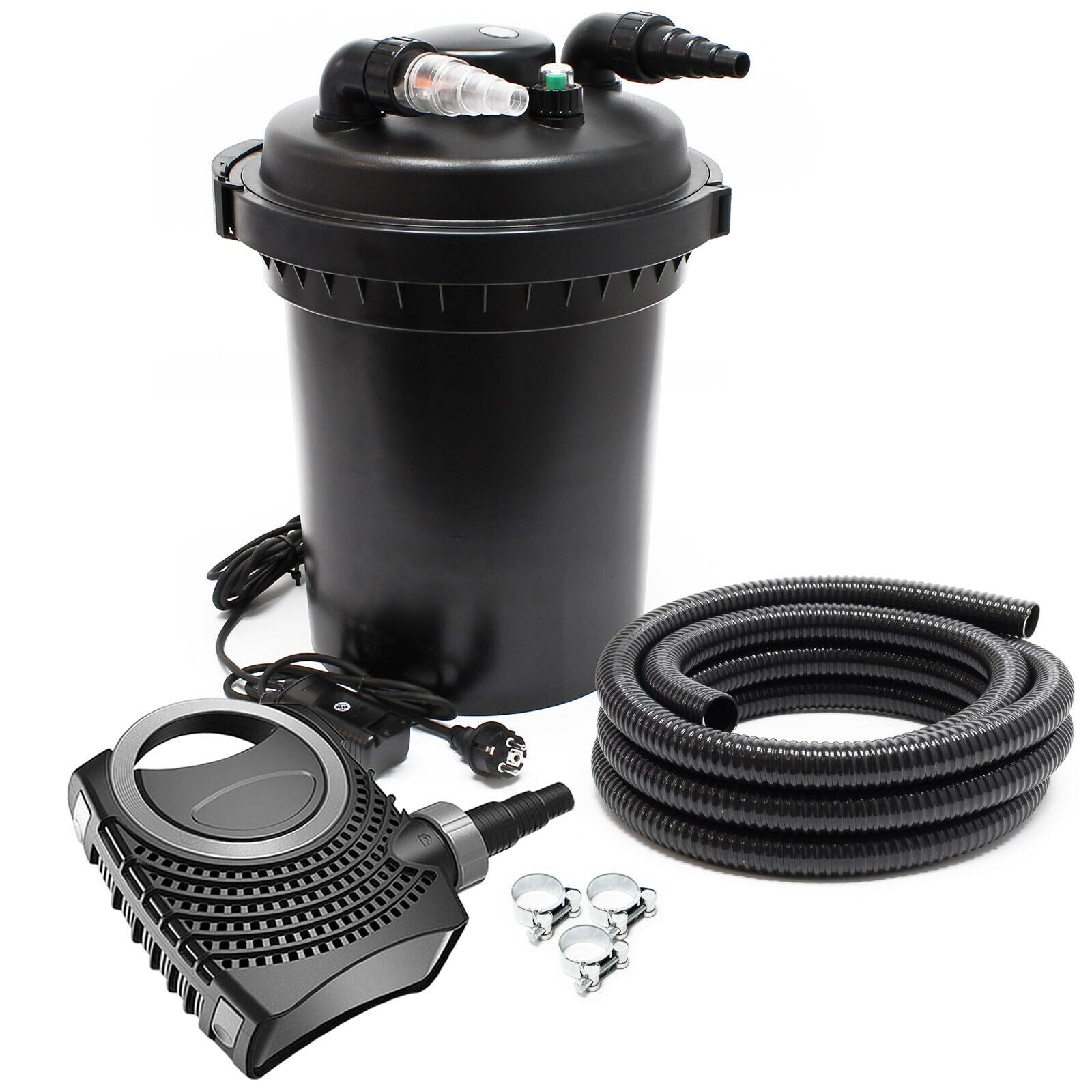 Kit set bacino 30000 litri 11 watt UVC pompa 6000 l/h tubo 5 m kit filtro 16_0001961