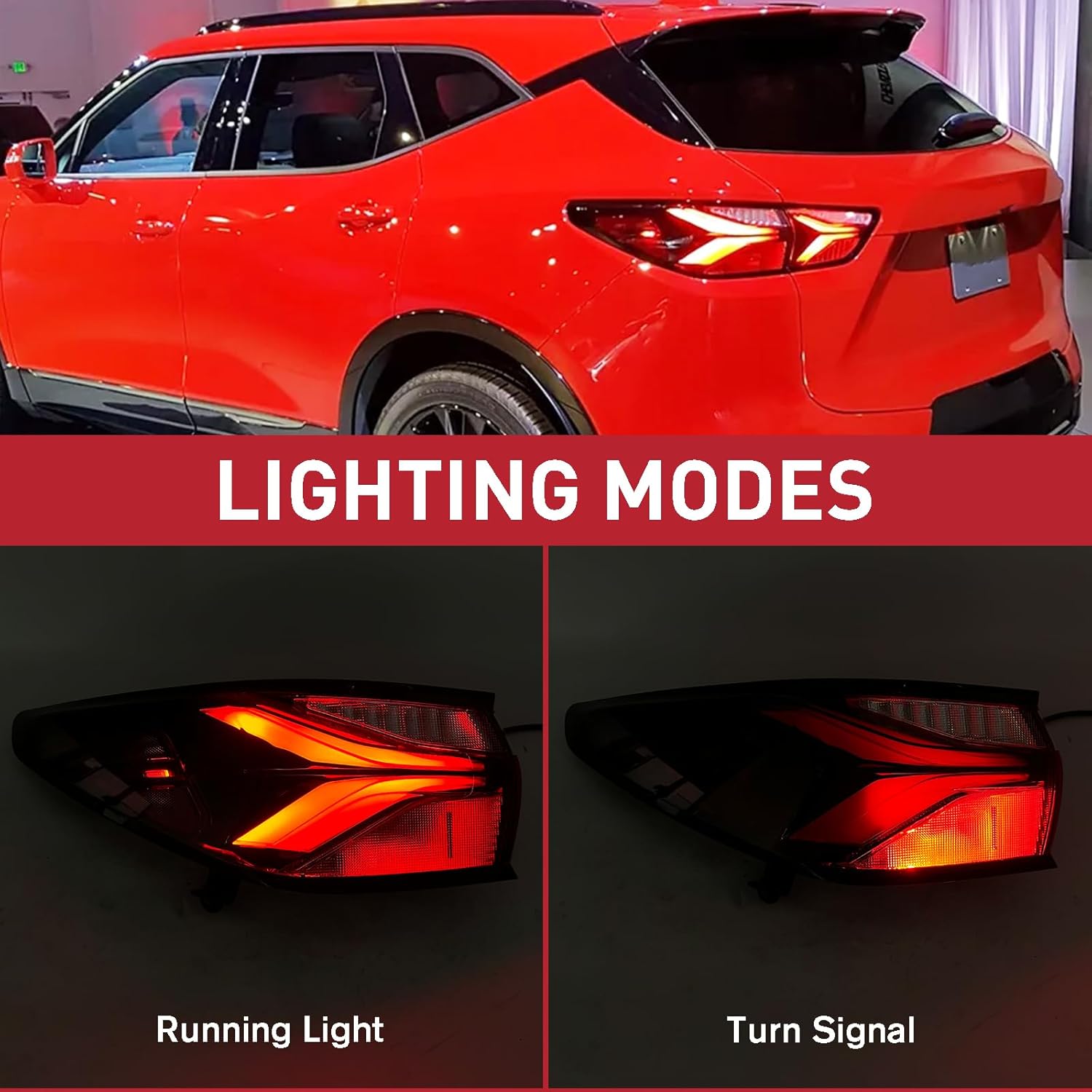 LED Tail Light Rear Lamp Assembly Compatible with 2019-2022 Chevy Blazer Left Driver Side 84587611 GM2804141