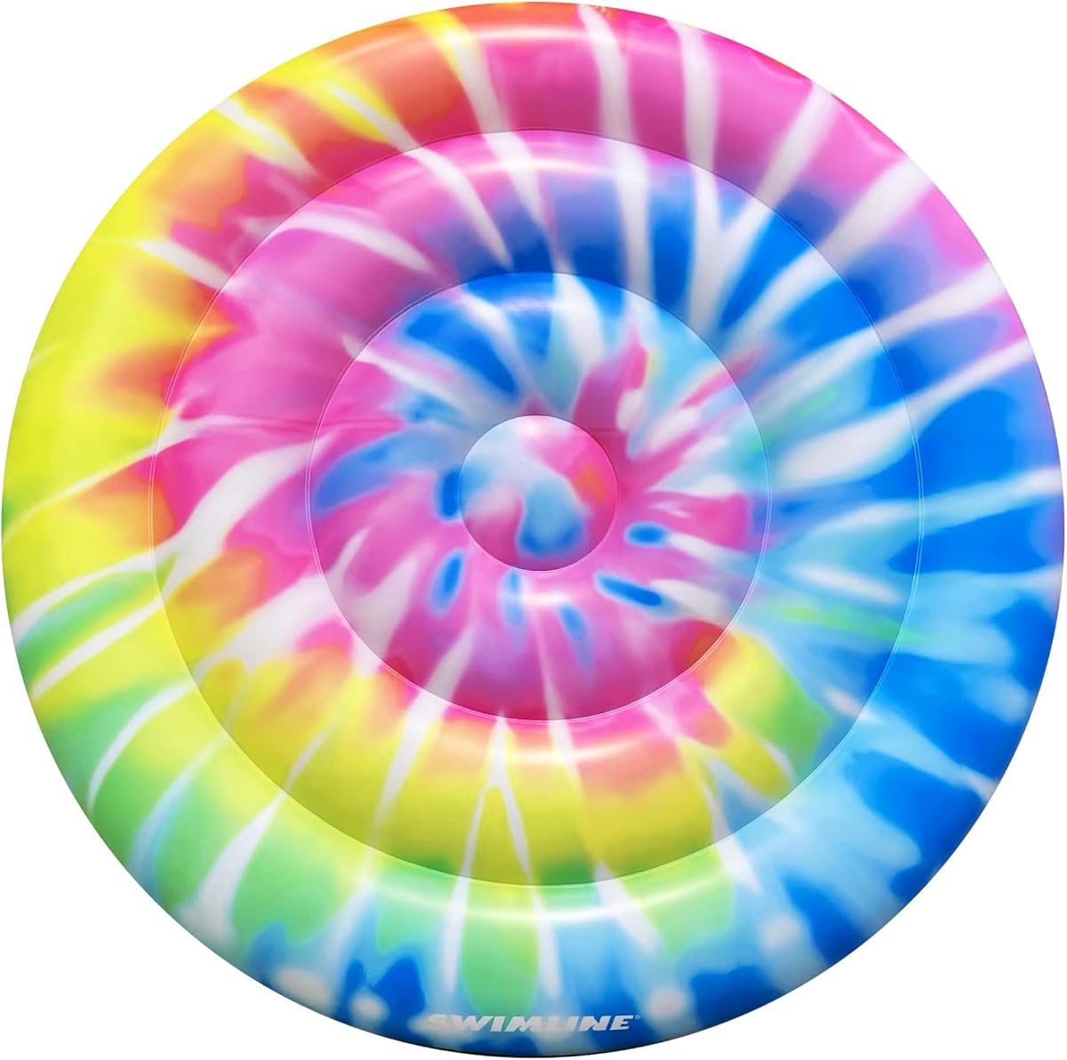 Original Tie Dye (espiral) Pool Float – Tumbona de vinilo duradera para adultos y adolescentes – Fun Pool Float para lago, playa o patio trasero – Fácil de inflar y almacenar