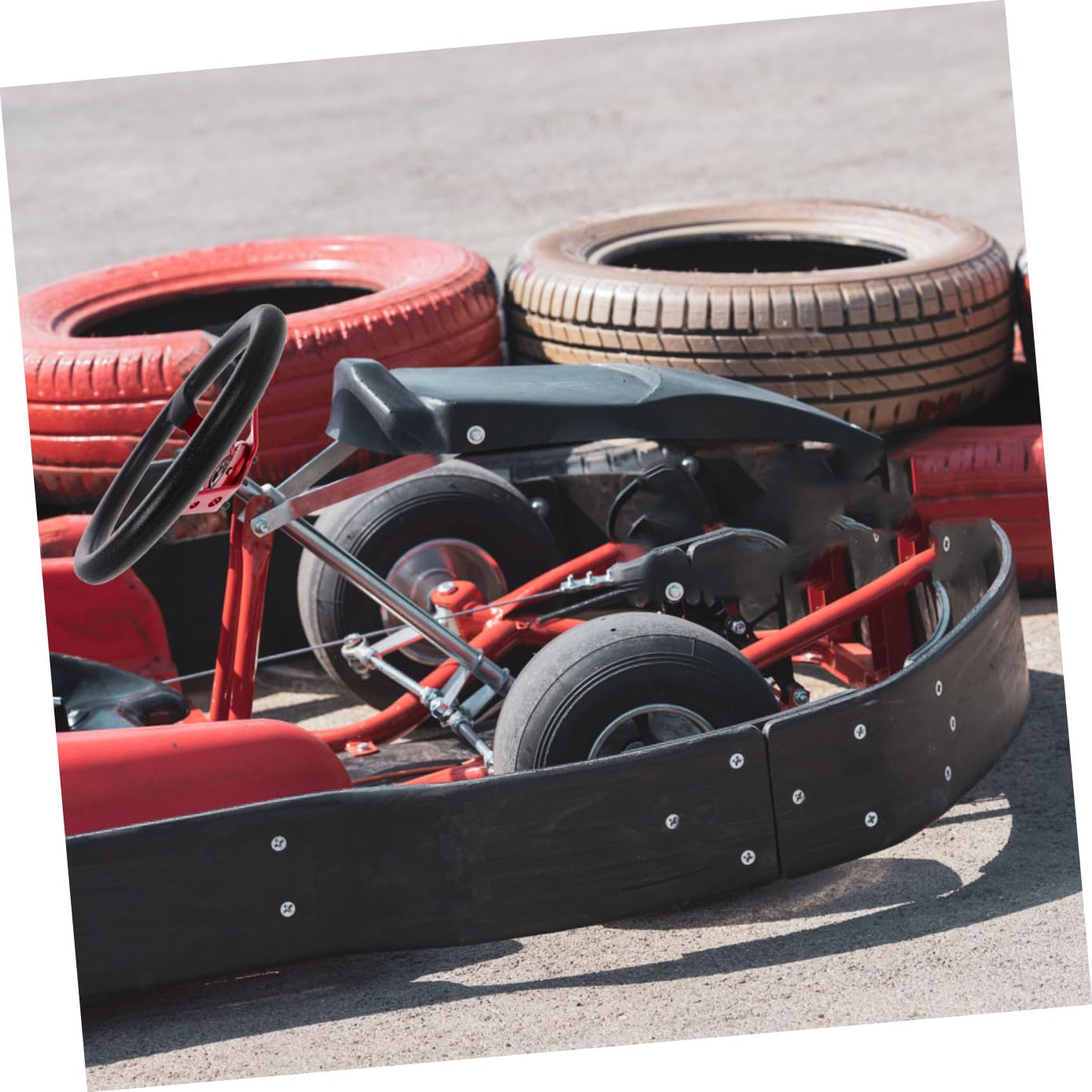 Abaodam Volante Pu Per Auto Sportive e Simulatori Design Karting Con Pulsante Horn Rosso Per Drift e Corse
