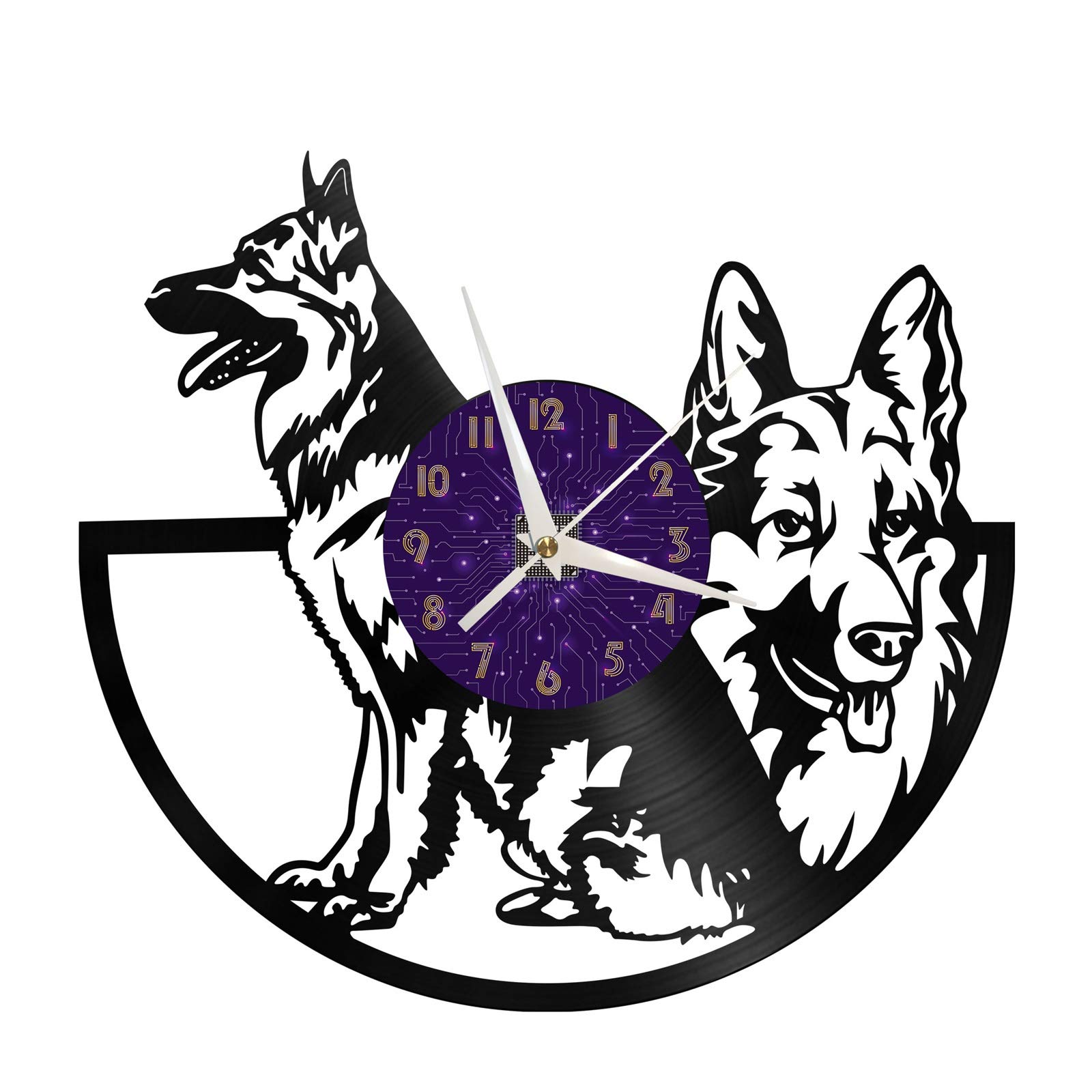 Horloge Vinyle 12 p Chien Saint-Bernard : Déco murale salon vintage et idée cadeau originale