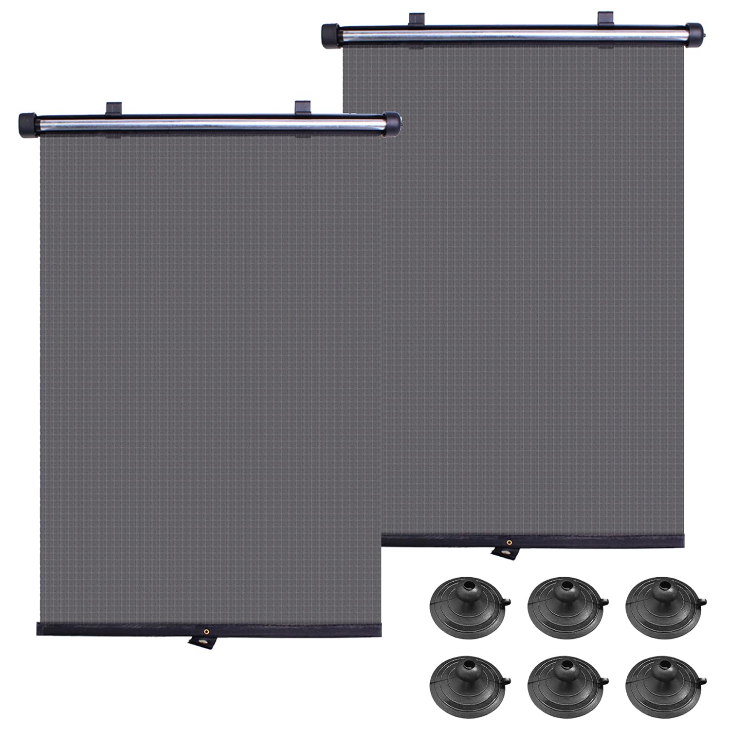 2 Pezzi Parasole per Finestrino Auto Avvolgibile, Parasole Macchina, Tendina Oscurante con Ventose per Macchina, Protezione UV e Sole per Bambini, Universale (40 x 45 cm)