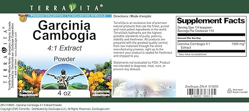 Miniatura 4 de Terravita Garcinia Cambogia 41 Extracto en polvo (4 oz, ZIN 510693) - Paquete de 2
