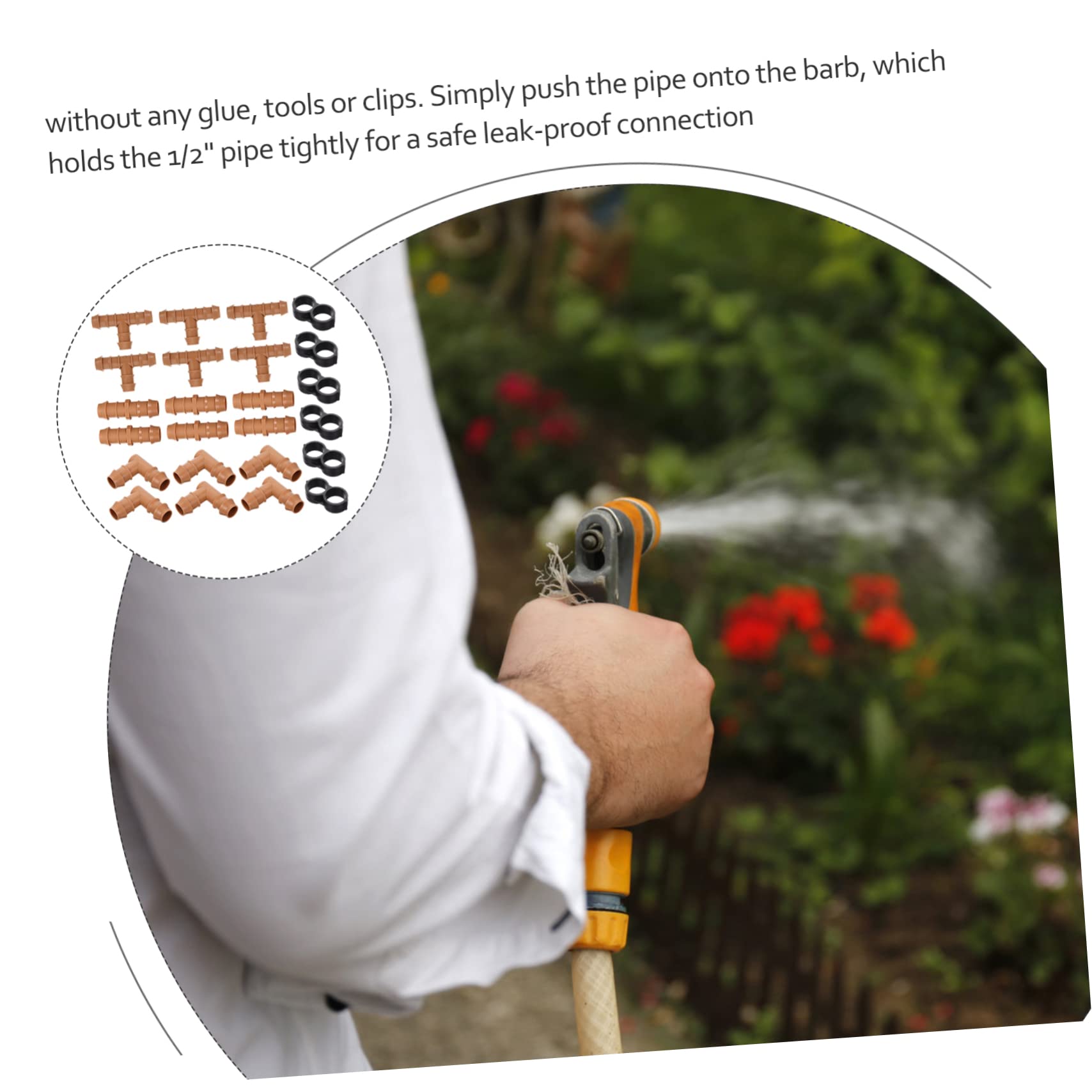 Toddmomy 3juegos De Riego por Goteo PE De Conectores Rectos Conectores Ángulo para Jardinería y