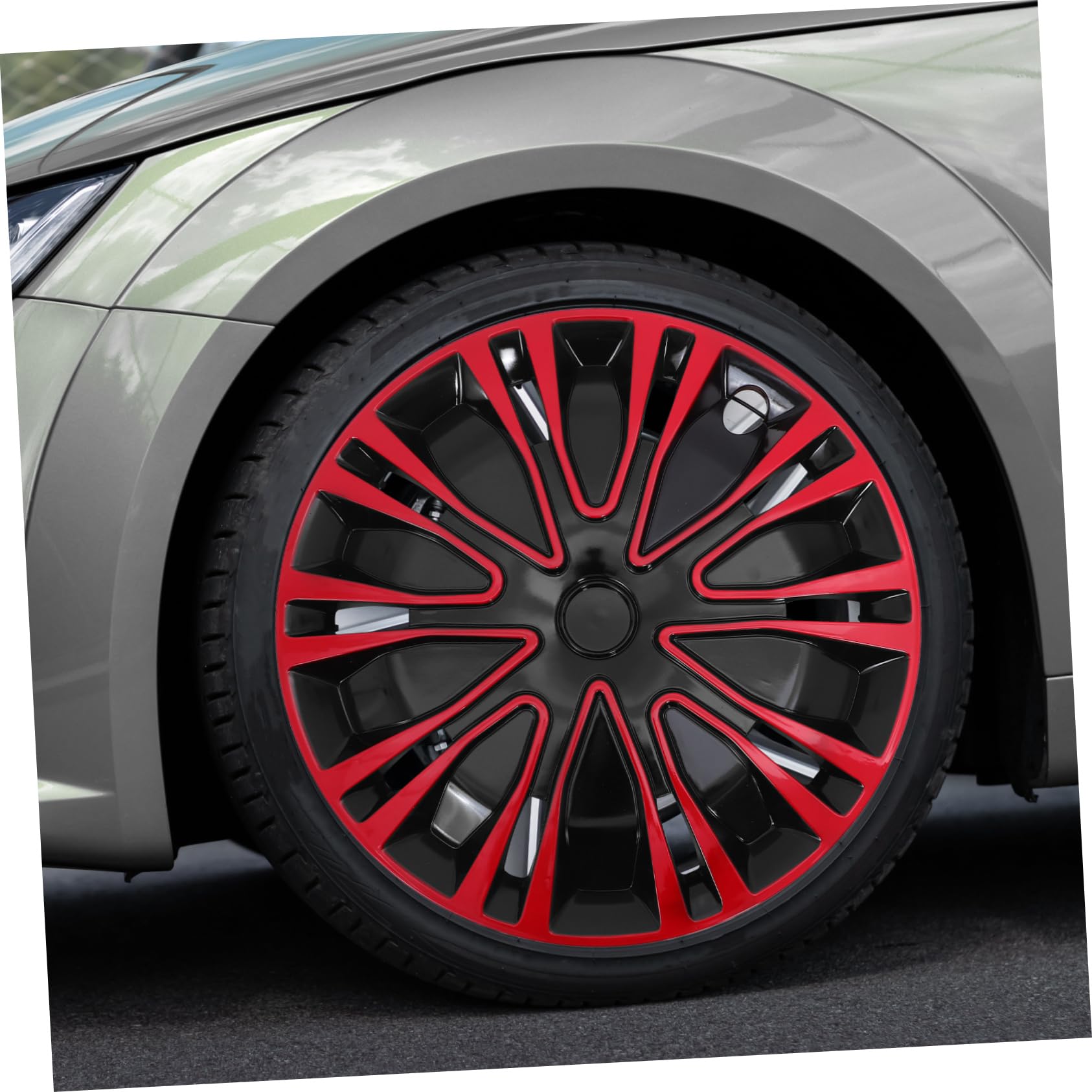 Copricerchi 14 Pollici Rosso, Copri Mozzo Decorativo Auto