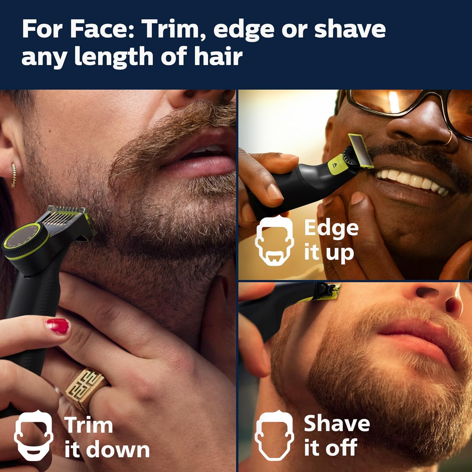 Philips OneBlade 360 Pro Hybrid Electric Trimmer, Black, QP6531/15