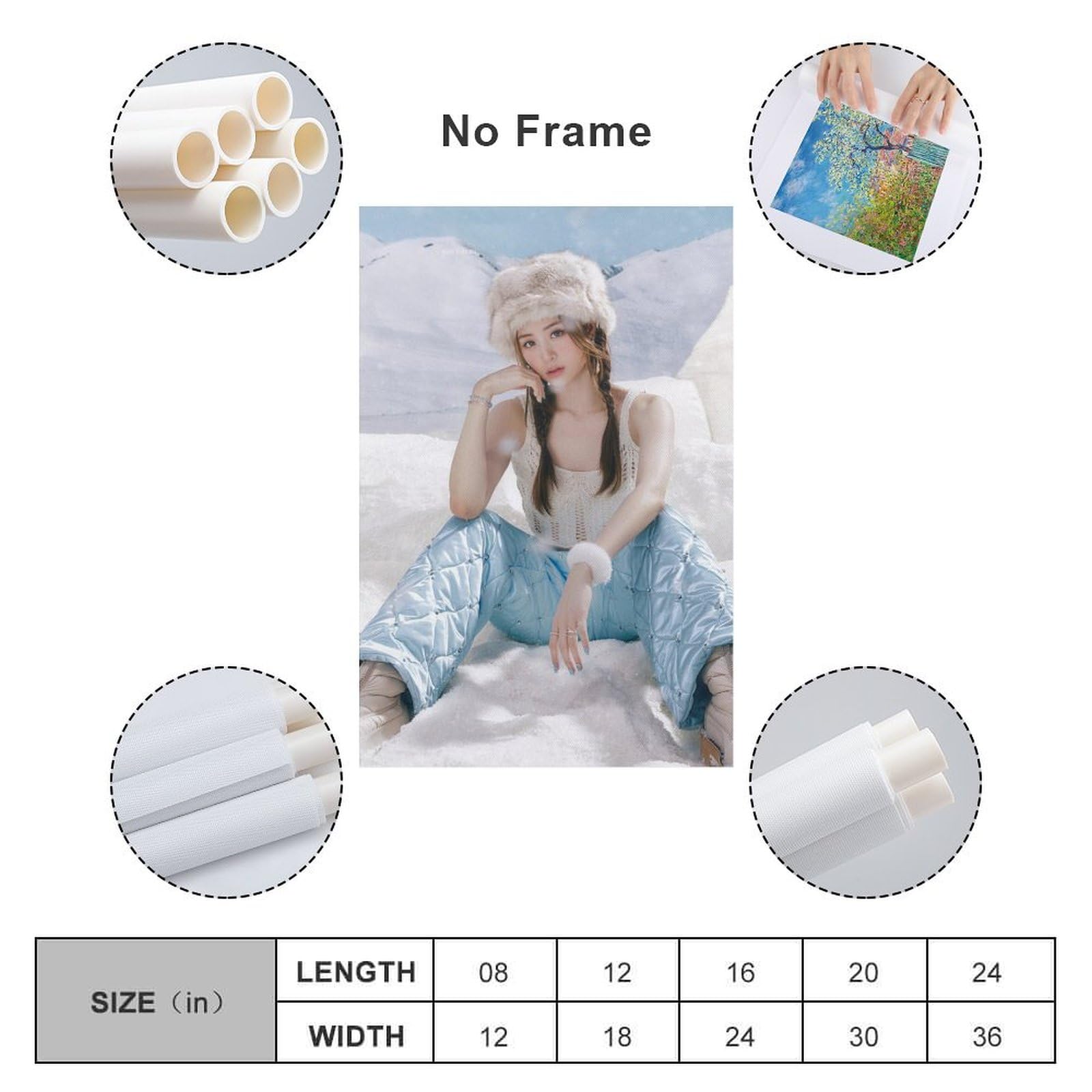 Poster Sur Toile LE SSERAFIM – Décoration Murale Sans Cadre, 30 X 45 Cm – Pour Chambre, Salon, Bureau Fan K-pop