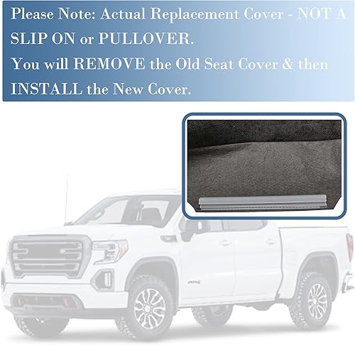 Miniatura 5 de Funda de asiento automotriz para el lado del conductor, funda de asiento de tela gris para GMC Sierra 1500 2500 3500 1500HD 2500HD SLE SLT - sin