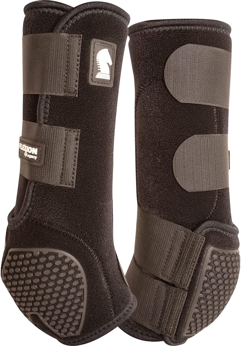 Classic Equine Flexion by Legacy2 Tall-Hind Support Boots, Black, Small