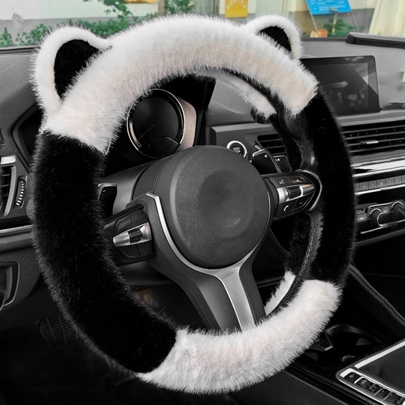 Housse Volant Voiture Cuir Vert 14.5"-15" - Protection Antidérapante Confort
