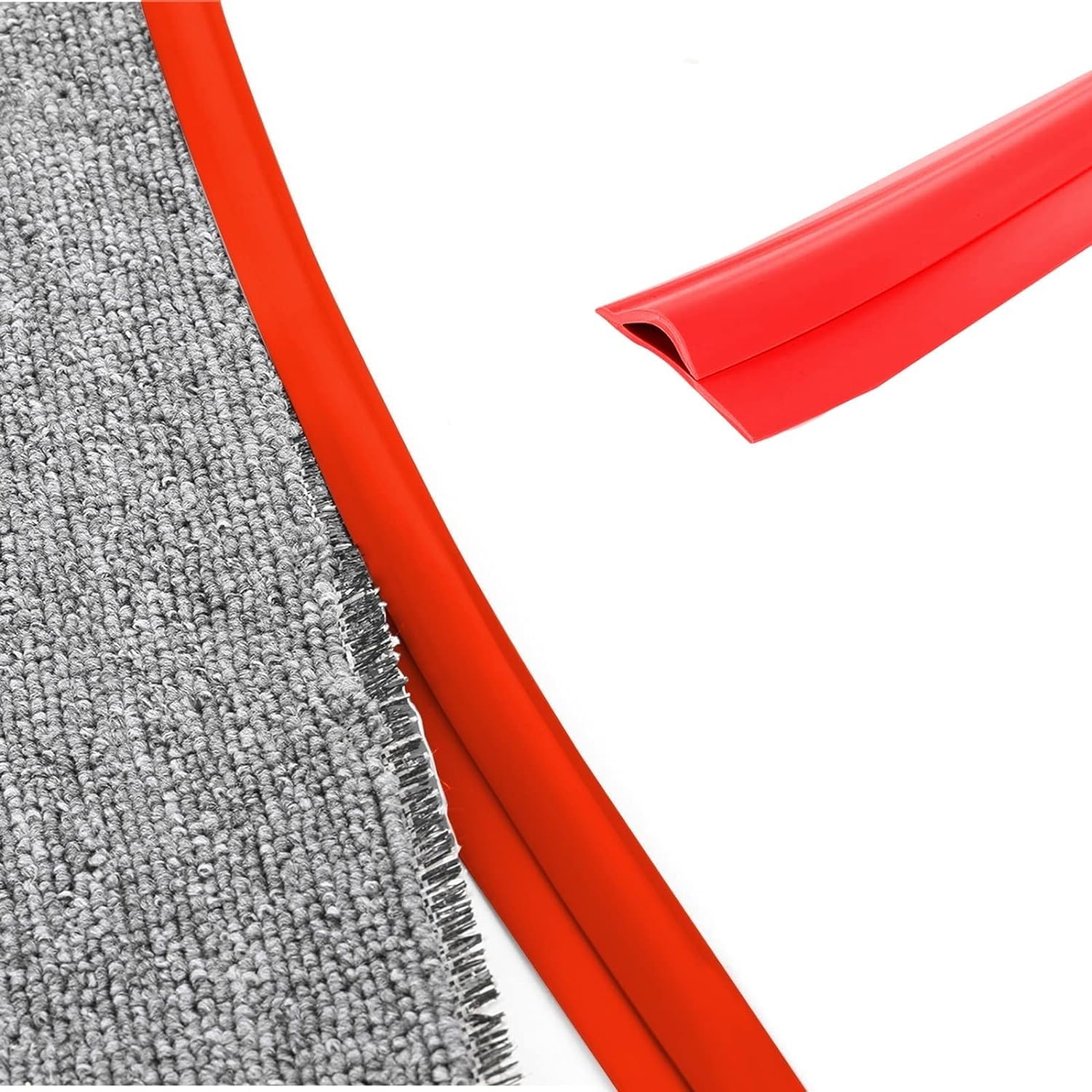 Garniture de tapis flexible découpable en PVC rouge pour jonction de sol