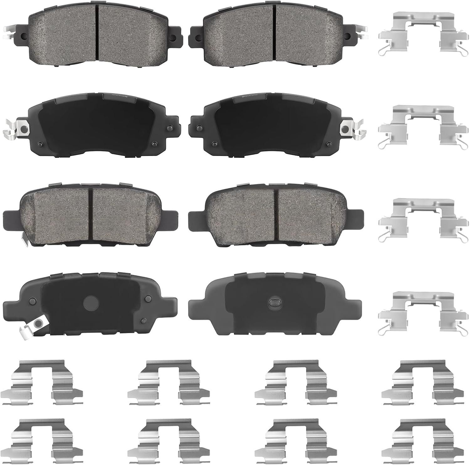 Front Ceramic & Rear Semi-Metallic Brake Pads Set for Nissan Altima 2013-2019 Only 4-Door Models 8PCS