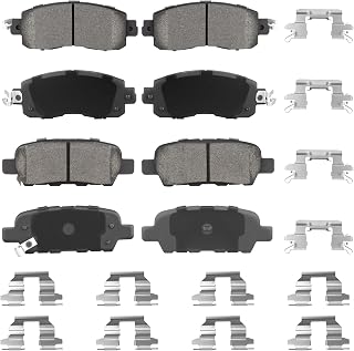 Front Ceramic & Rear Semi-Metallic Brake Pads Set for Nissan Altima 2013-2019 Only 4-Door Models 8PCS