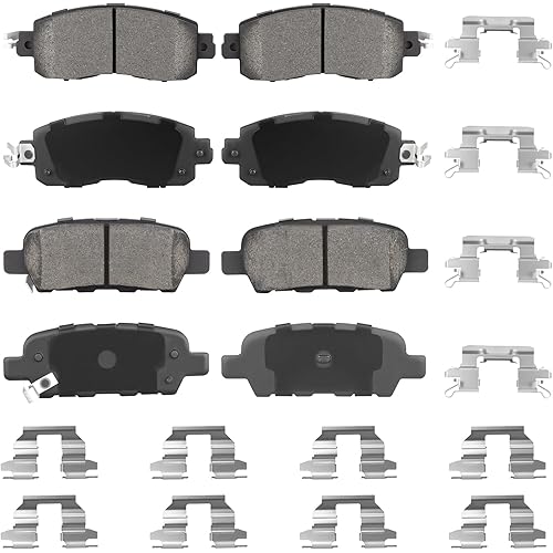 Front Ceramic & Rear Semi-Metallic Brake Pads Set for Nissan Altima 2013-2019 Only 4-Door Models 8PCS