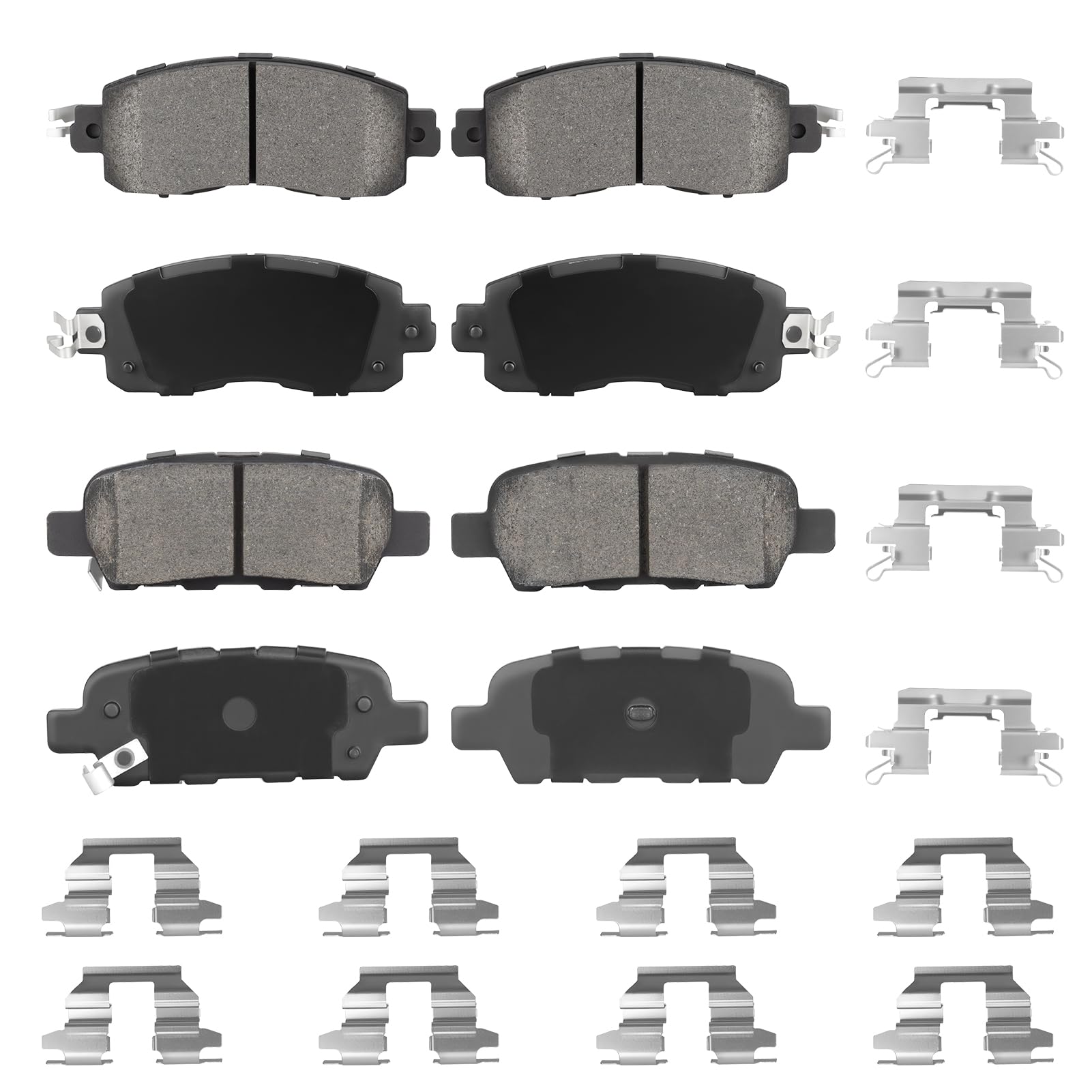 AEagle Front Ceramic & Rear Semi-Metallic Brake Pads Set