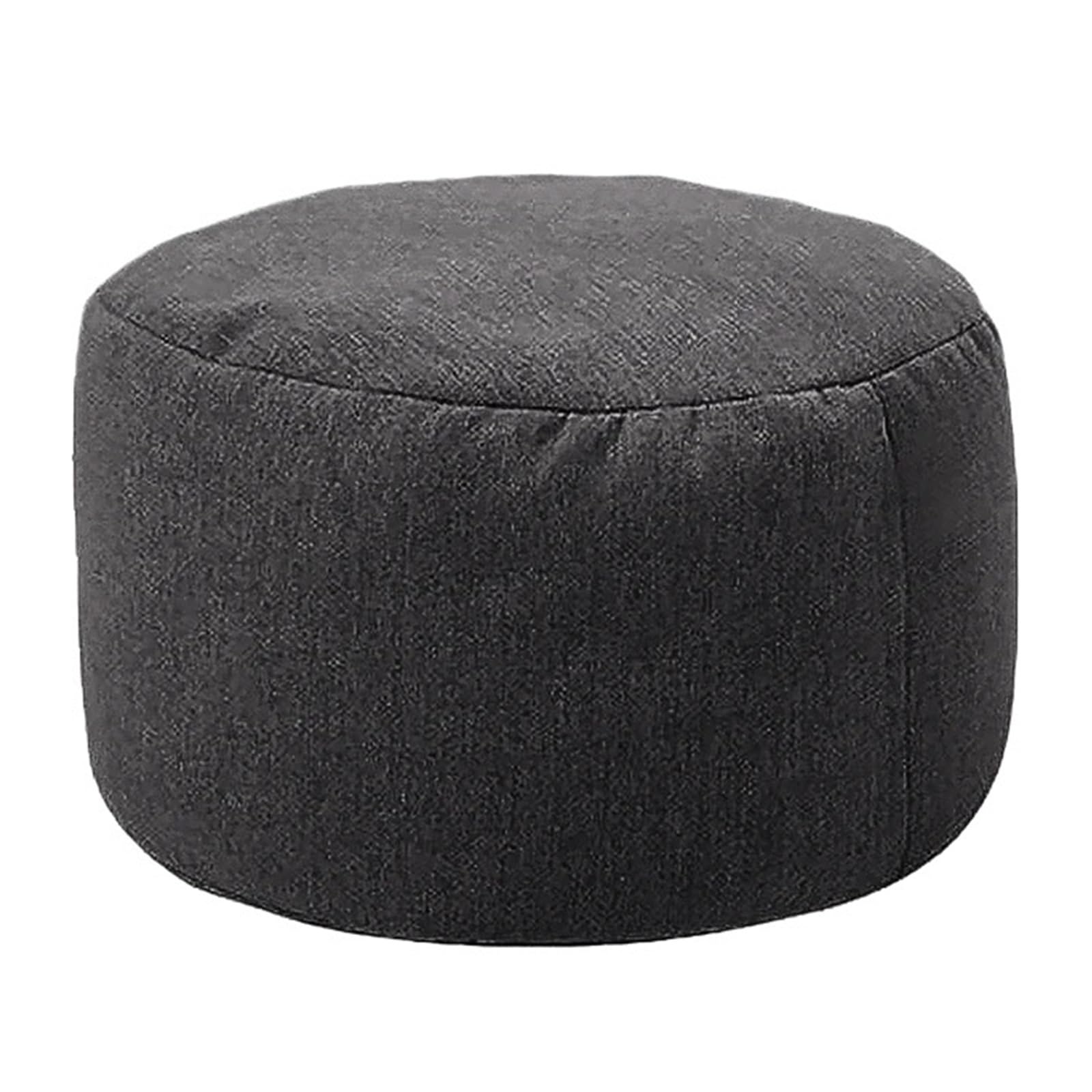 Pouf rond en lin haut de gamme gris carbone pour chambre élégante