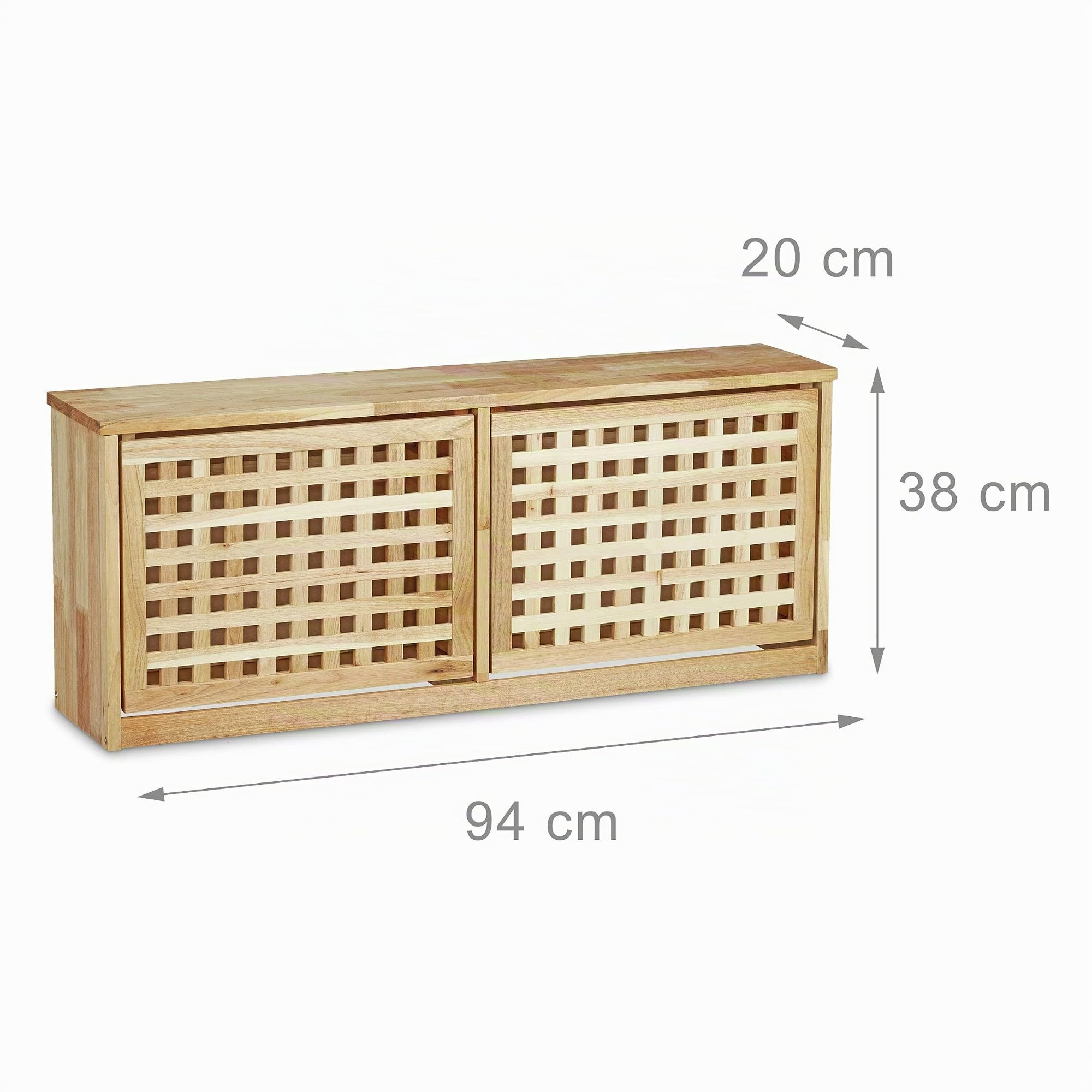 Relaxdays Scarpiera a Ribalta in Legno di Noce, Scaffale Portascarpe in Design Moderno, HLP 38 x 94 x 20 cm, Naturale