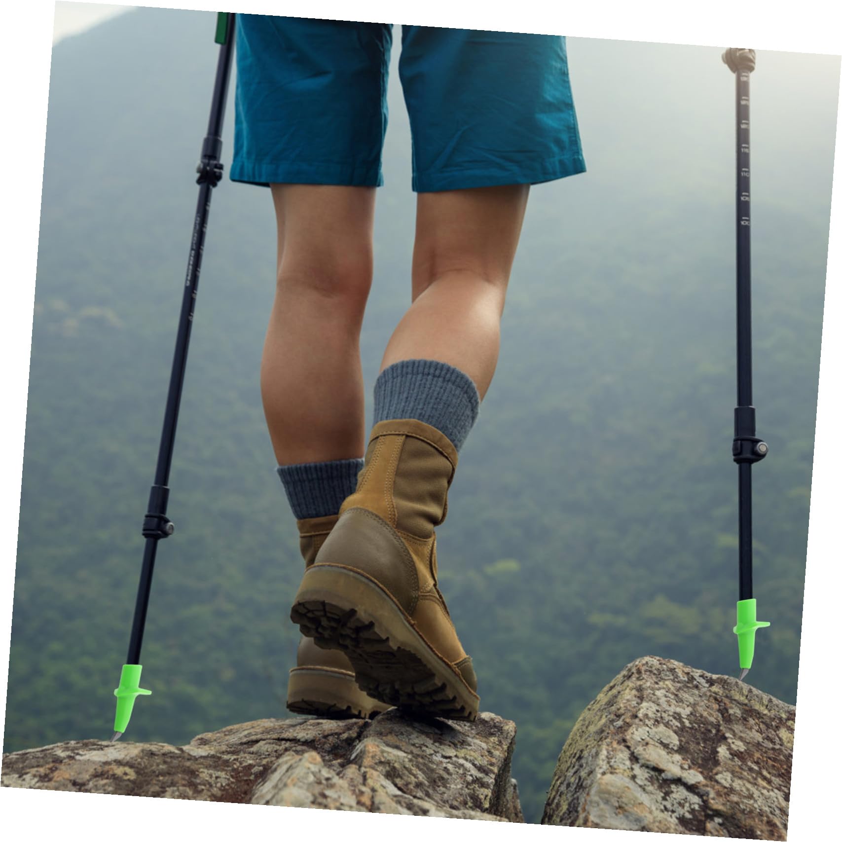 Puntas de Metal Duro para Bastones de Senderismo 4 Piezas, Accesorios Aplicables para Trekking y Esquí, Punta de Repuesto de Acero Tungsteno, Color Verde, Uso en Montaña