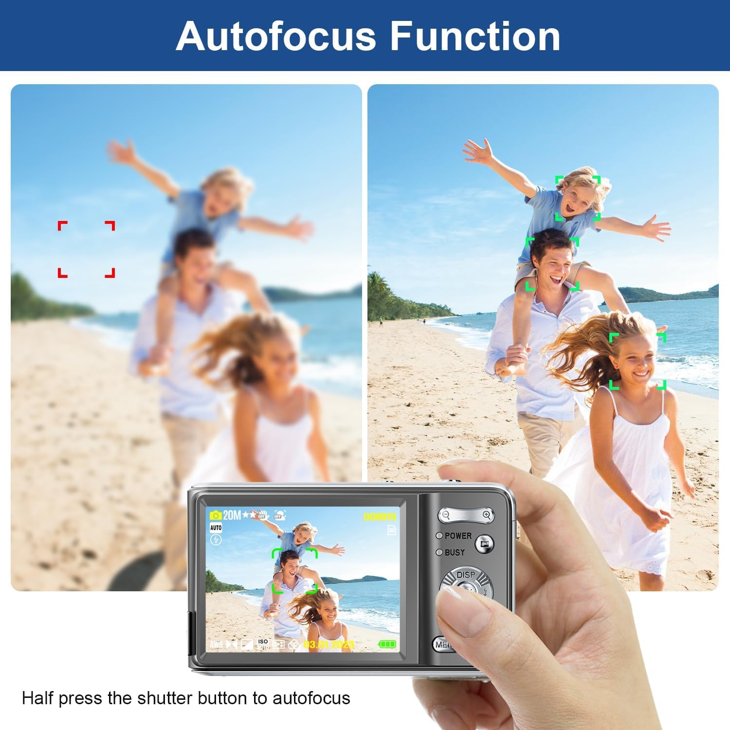 Appareil photo compact 4K autofocus 48MP vlogging 48MP SD 32Go