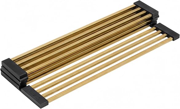 Ruvati Foldable Drying Rack for Workstation Sinks in Gold Satin Brass - RVA1395GG