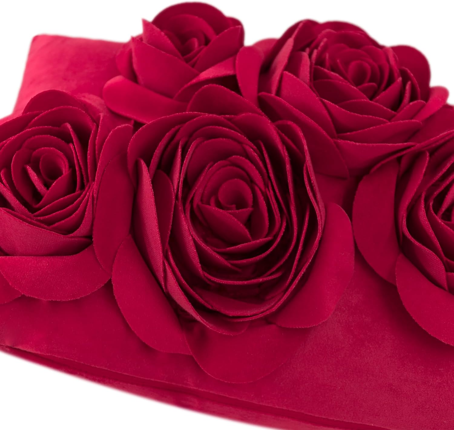JWH 3D Flowers Throw Pillow Cover Decorative Soft Velvet Accent Floral Cushion Lumbar Pillowcase for Bed Sofa Couch Living Room 12x20 Inches Red