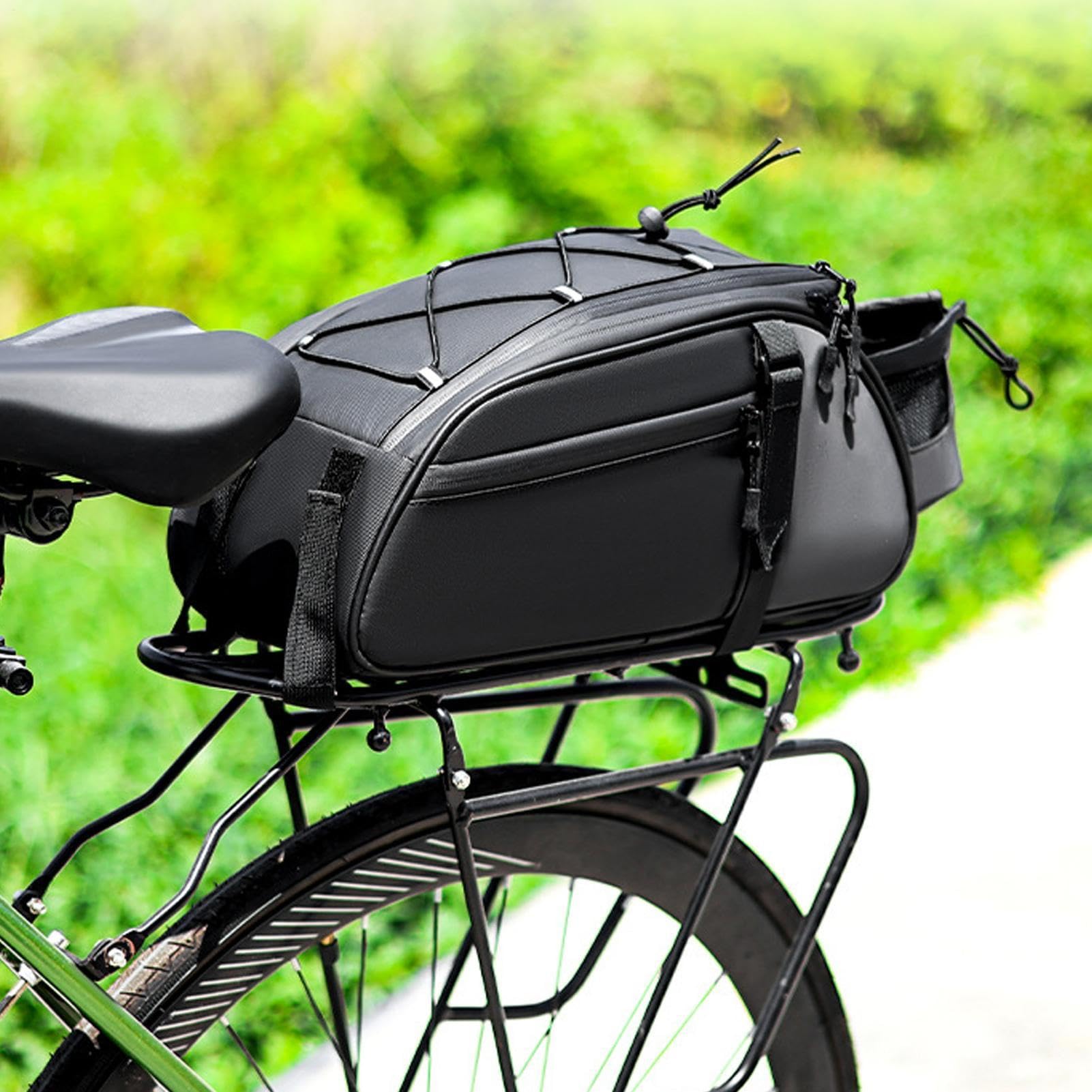 Borsa Posteriore Per Bici Borsa da Portapacchi 8L per Ciclismo | Organizzatore Regolabile per Sella con Tasche per Telefono Chiavi Attrezzi